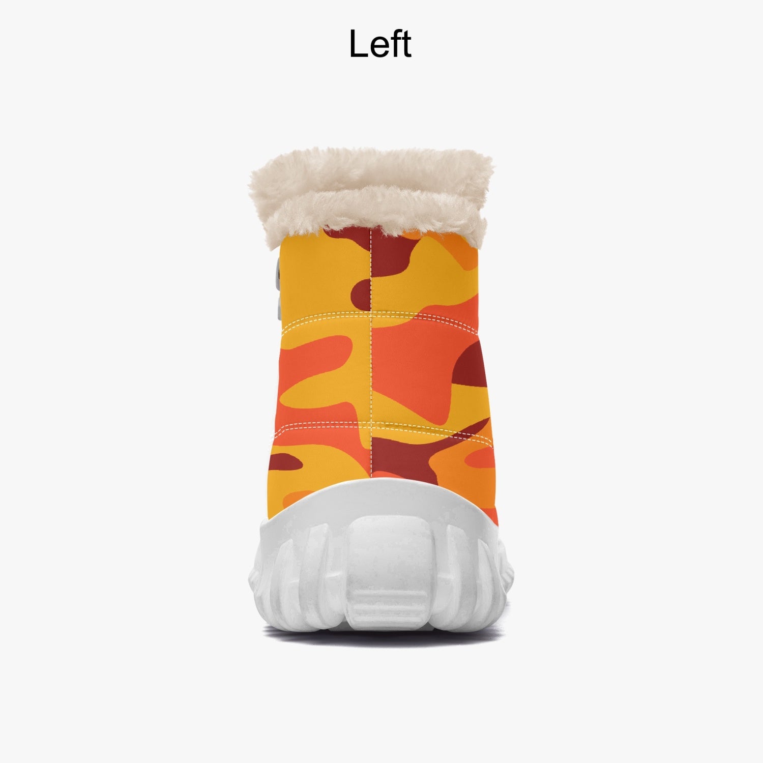 Camo Boots | Cotton-pad Fur Zipper Up | Orange and Red