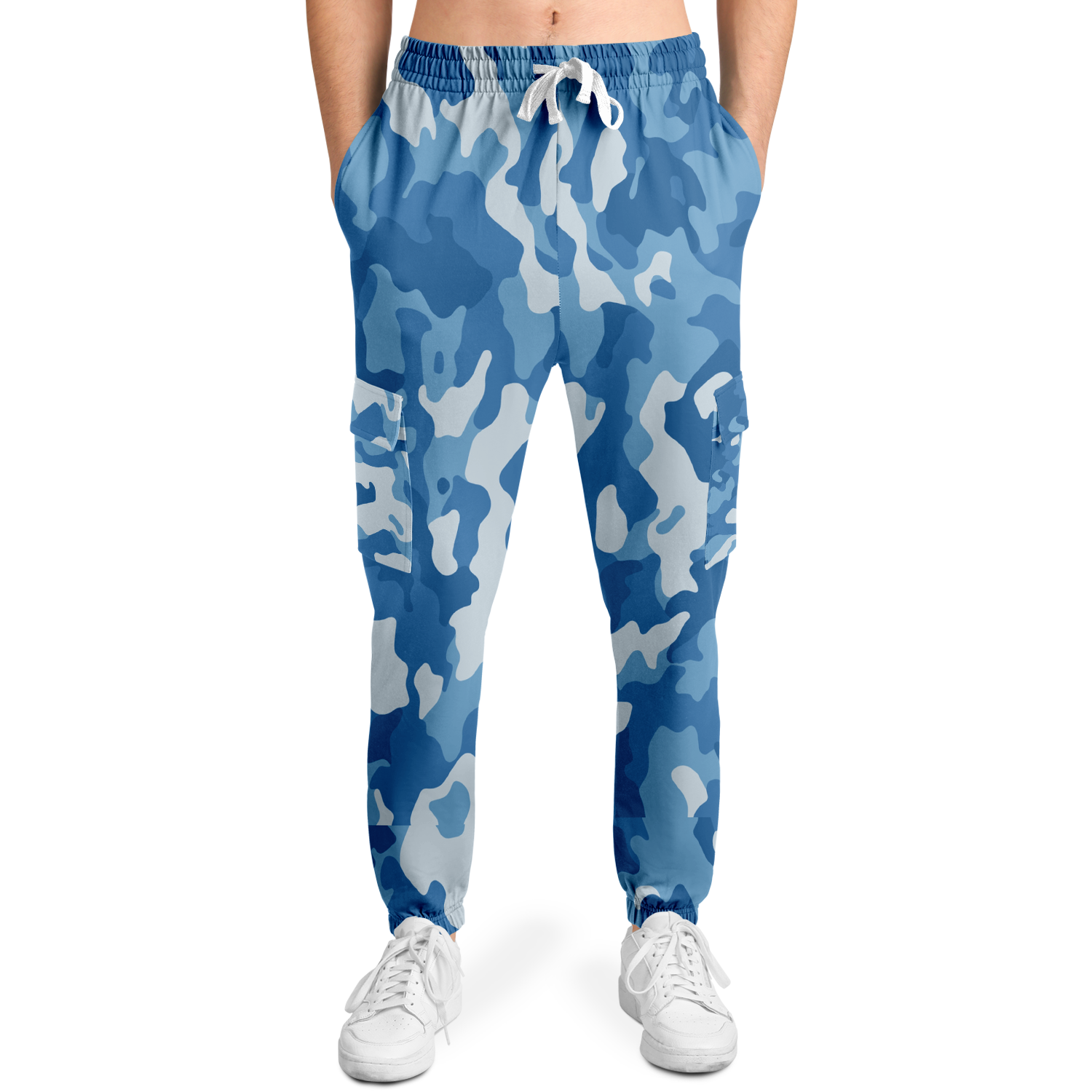 Military Blue Camo Cargo Sweatpants | Unisex