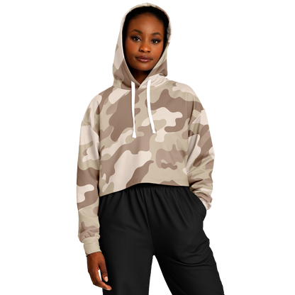 Cropped Hoodie For Women | Brown Desert Camouflage