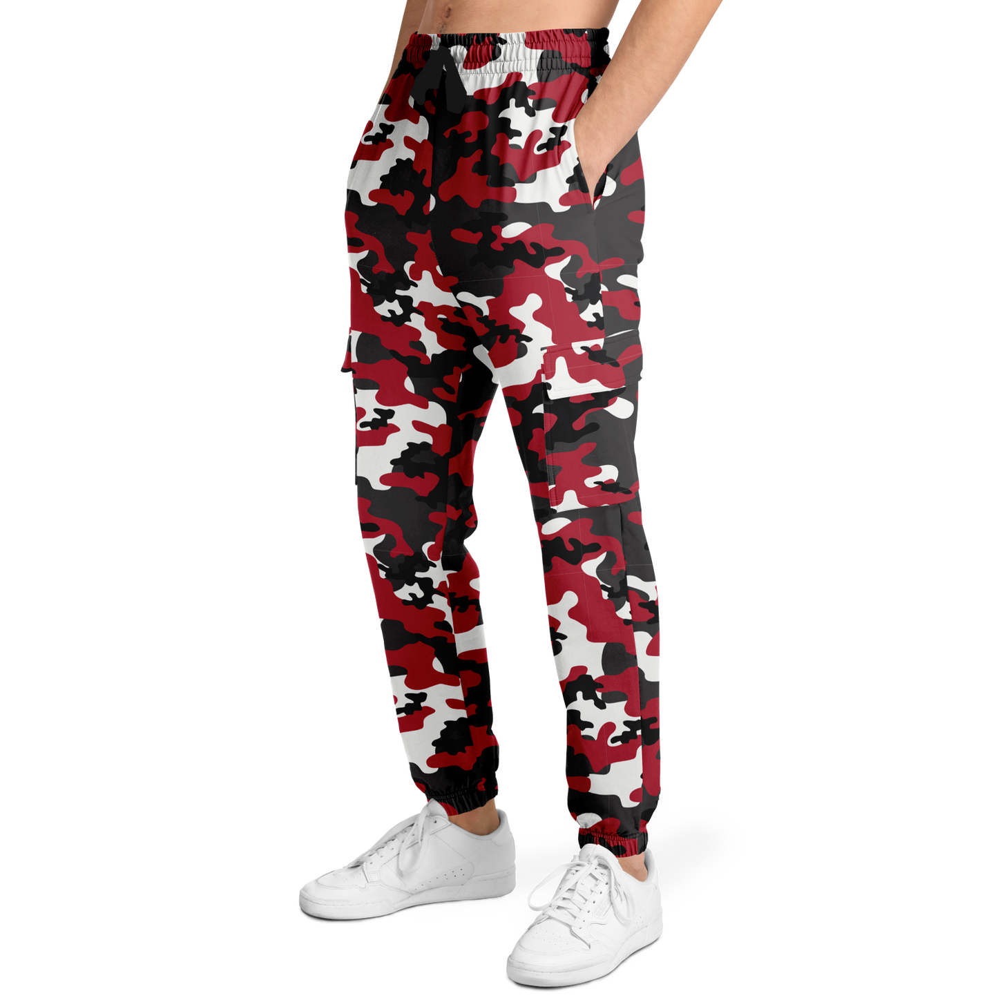 Red Camo Cargo Pants | MIxed Jungle Green, Black, & White