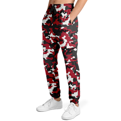 Red Camo Cargo Pants | MIxed Jungle Green, Black, & White