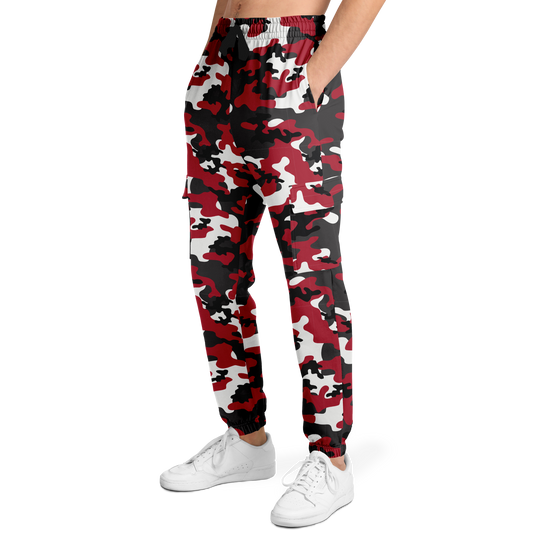 Red Camo Cargo Pants | MIxed Jungle Green, Black, & White