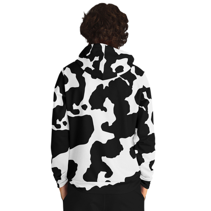 Camo Hoodie | Black & White Cow Camouflage