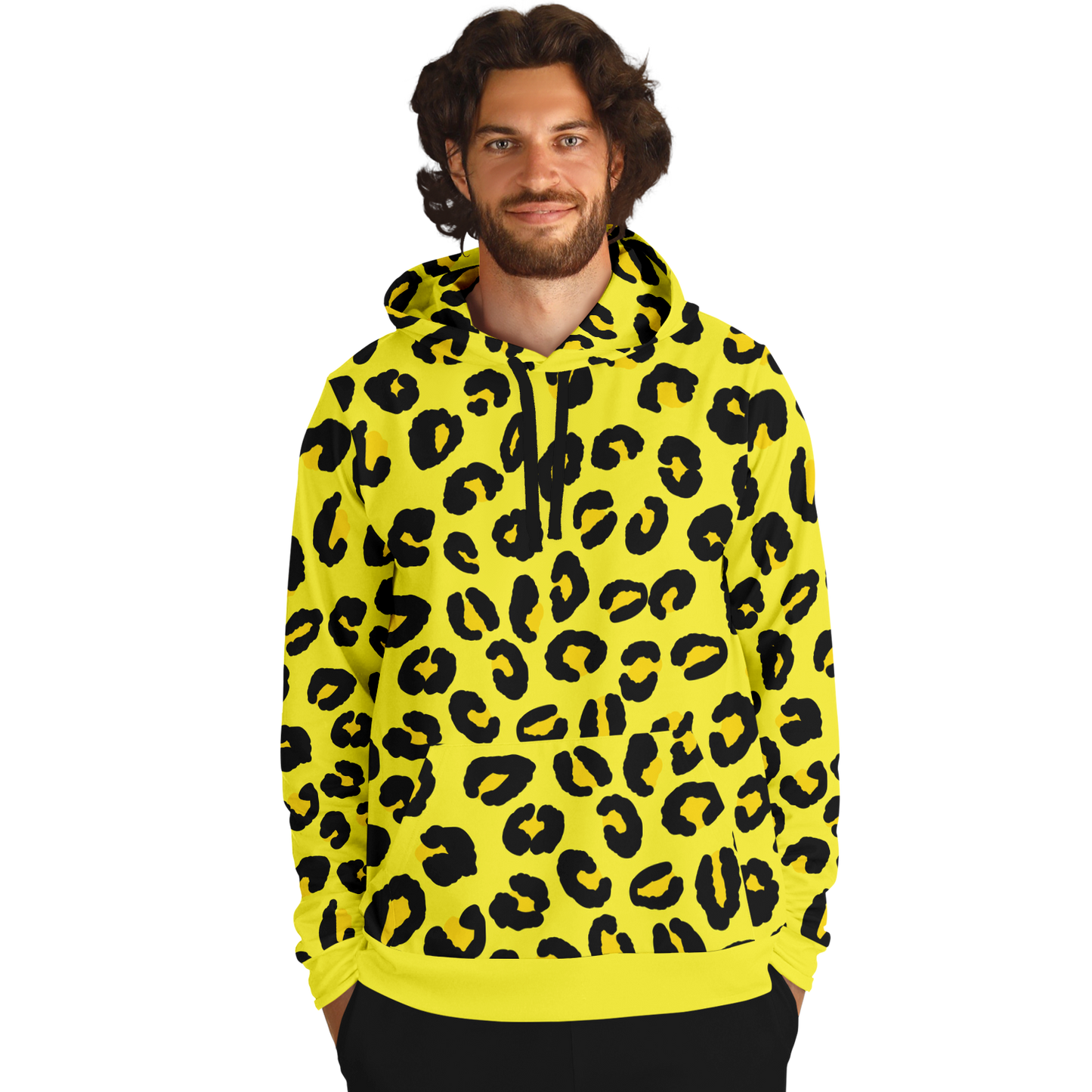 Leopard Hoodie | Black and Yellow Pattern | Unisex