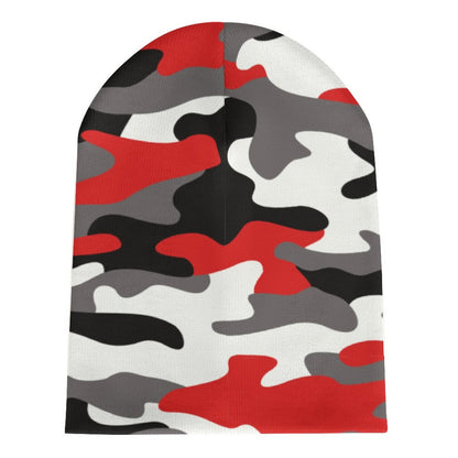 Camo Beanie | Red, Black & White Camouflage