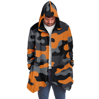 Camo Cloak | Orange, Black, & Gray Camouflage | Microfleece