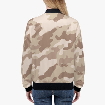 Women's Camo Bomber Jacket | Desert Brown Camouflage