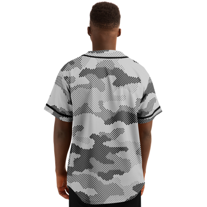 Camo Baseball Jersey | Black & White Digital Dotted