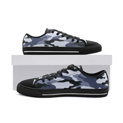 Camo Shoes | Low Top Canvas | Light Blue Camouflage