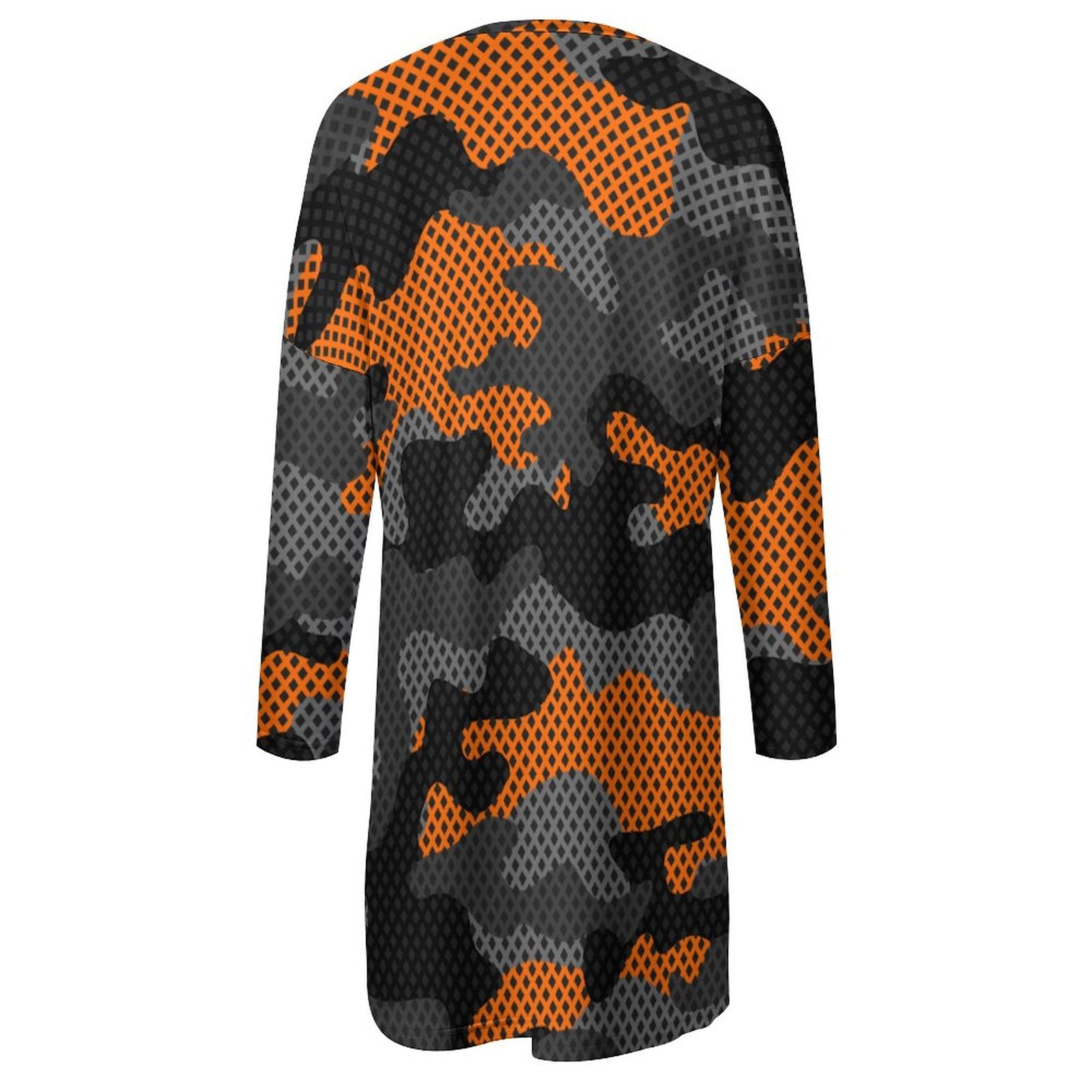 Camo Shirt | Loose Fit Long Sleeves | Orange & Black Pixel