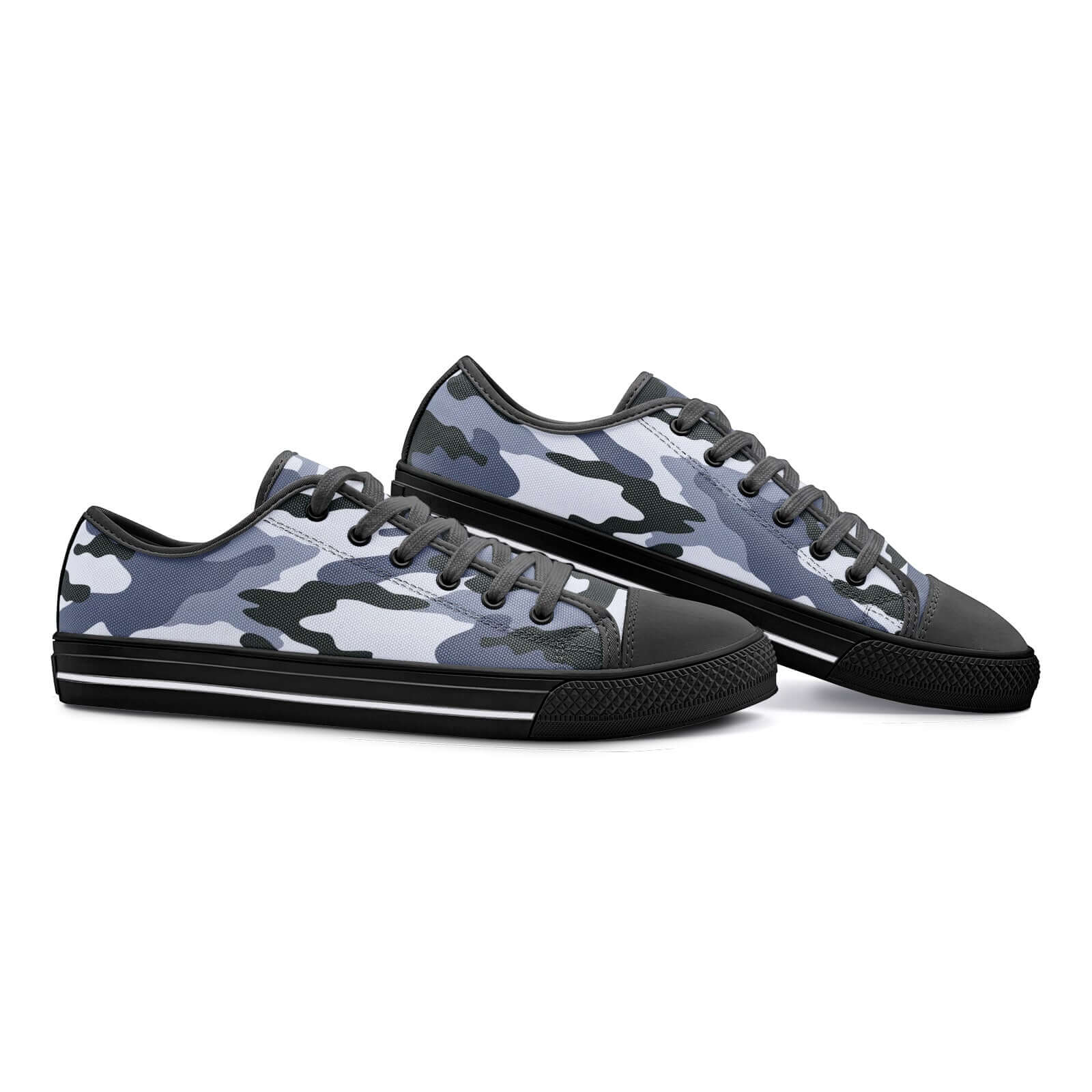 Camo Shoes | Low Top Canvas | Light Blue Camouflage