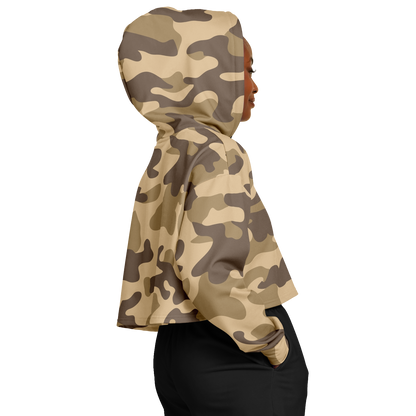 Cropped Hoodie For Women | Khaki Camouflage