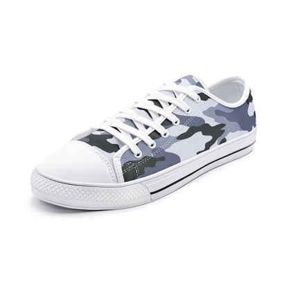 Camo Shoes | Low Top Canvas | Light Blue Camouflage