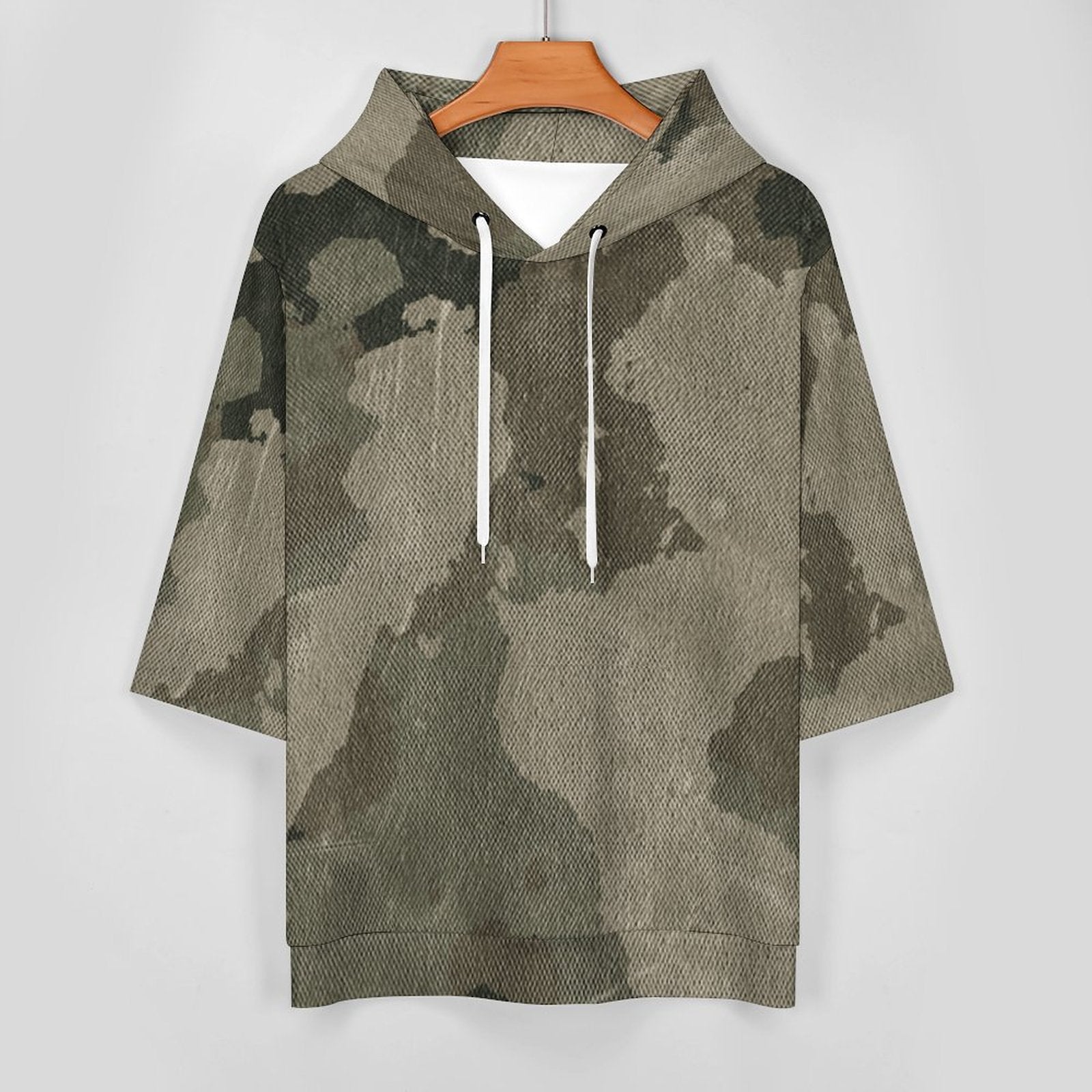 Short Sleeve Hoodie | Dirty Old Brown Camouflage