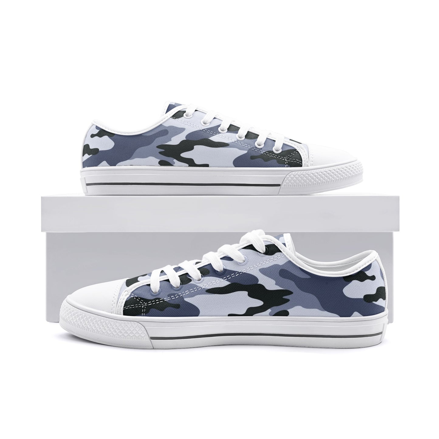 Camo Shoes | Low Top Canvas | Light Blue Camouflage