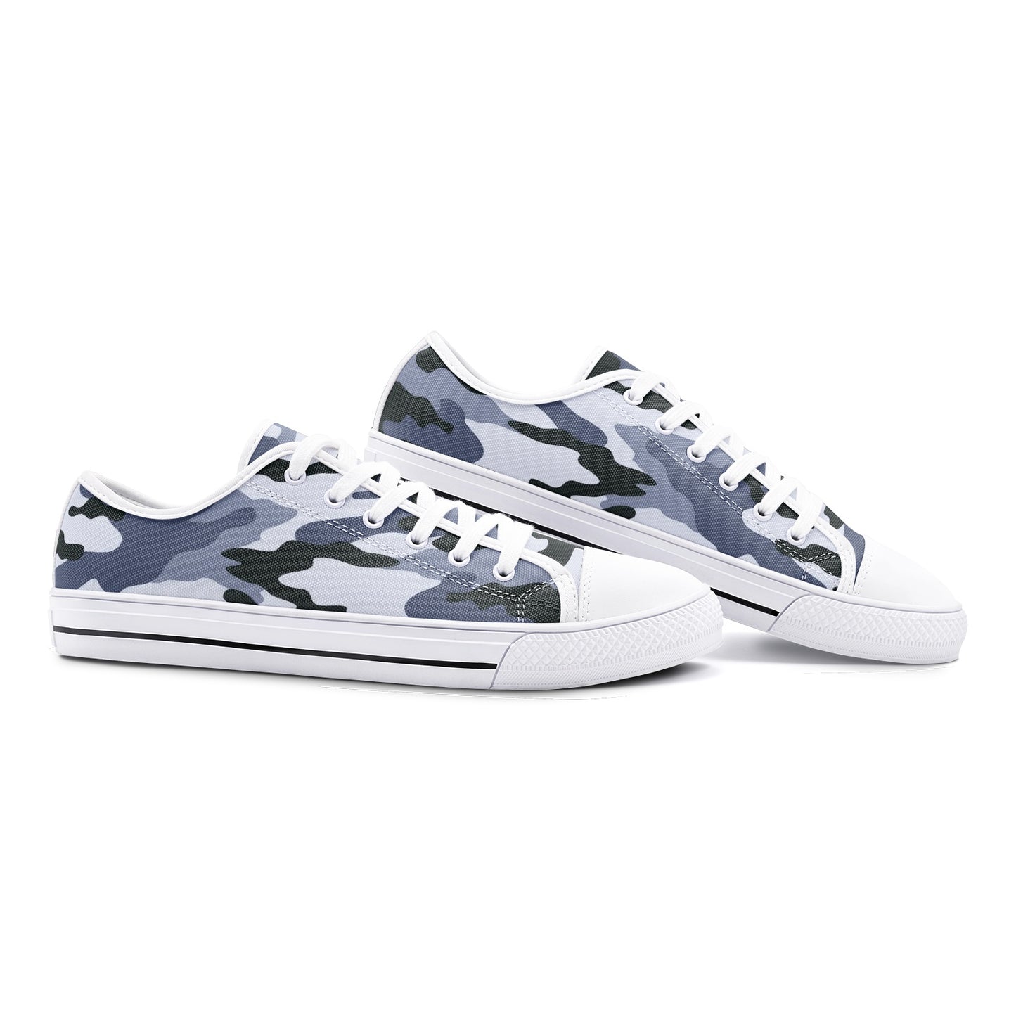 Camo Shoes | Low Top Canvas | Light Blue Camouflage