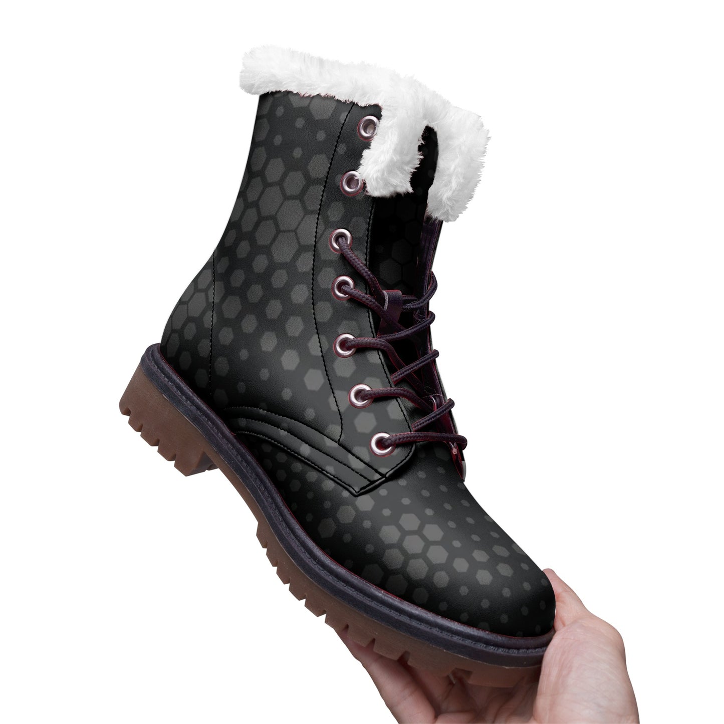 Snow Camo Boots | Stylish Black Hive Camouflage