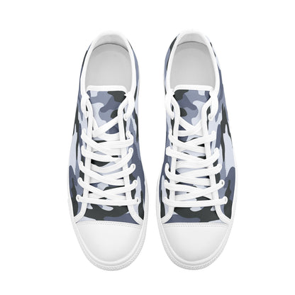 Camo Shoes | Low Top Canvas | Light Blue Camouflage