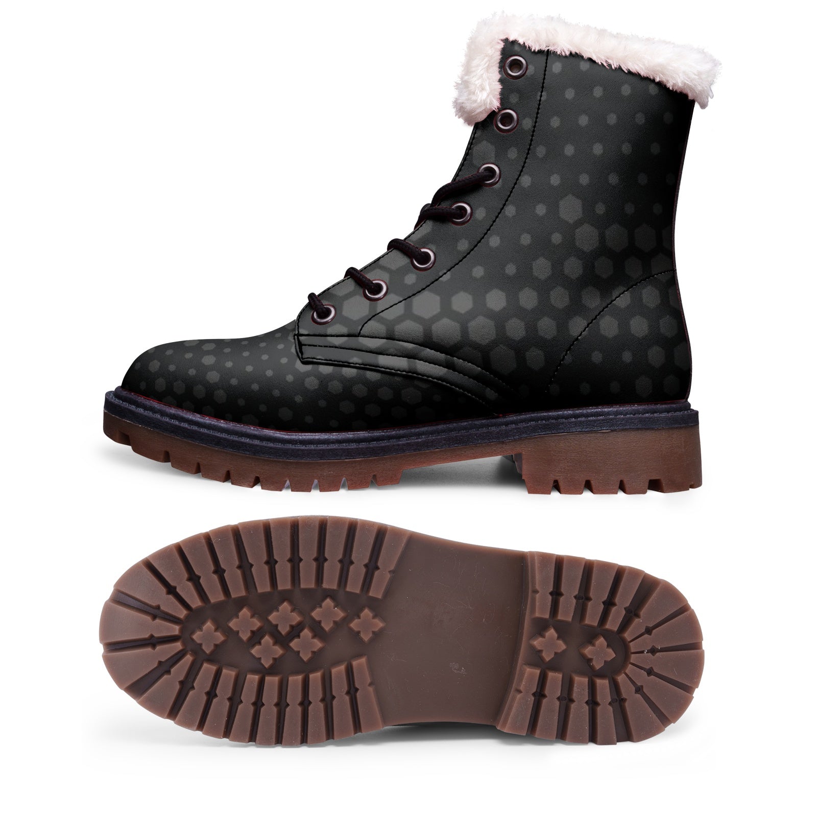 Snow Camo Boots | Stylish Black Hive Camouflage