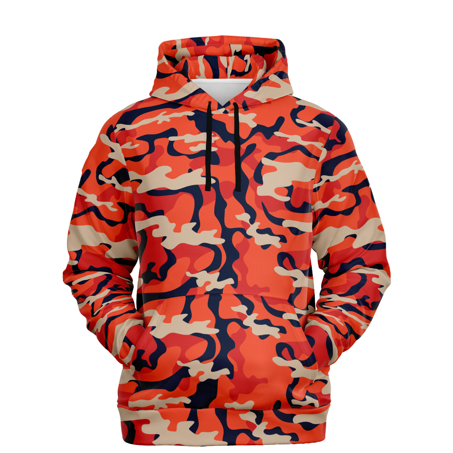 Camo Hoodie | Carmine Pink, Blue and Tan Camouflage