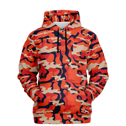 Camo Hoodie | Carmine Pink, Blue and Tan Camouflage