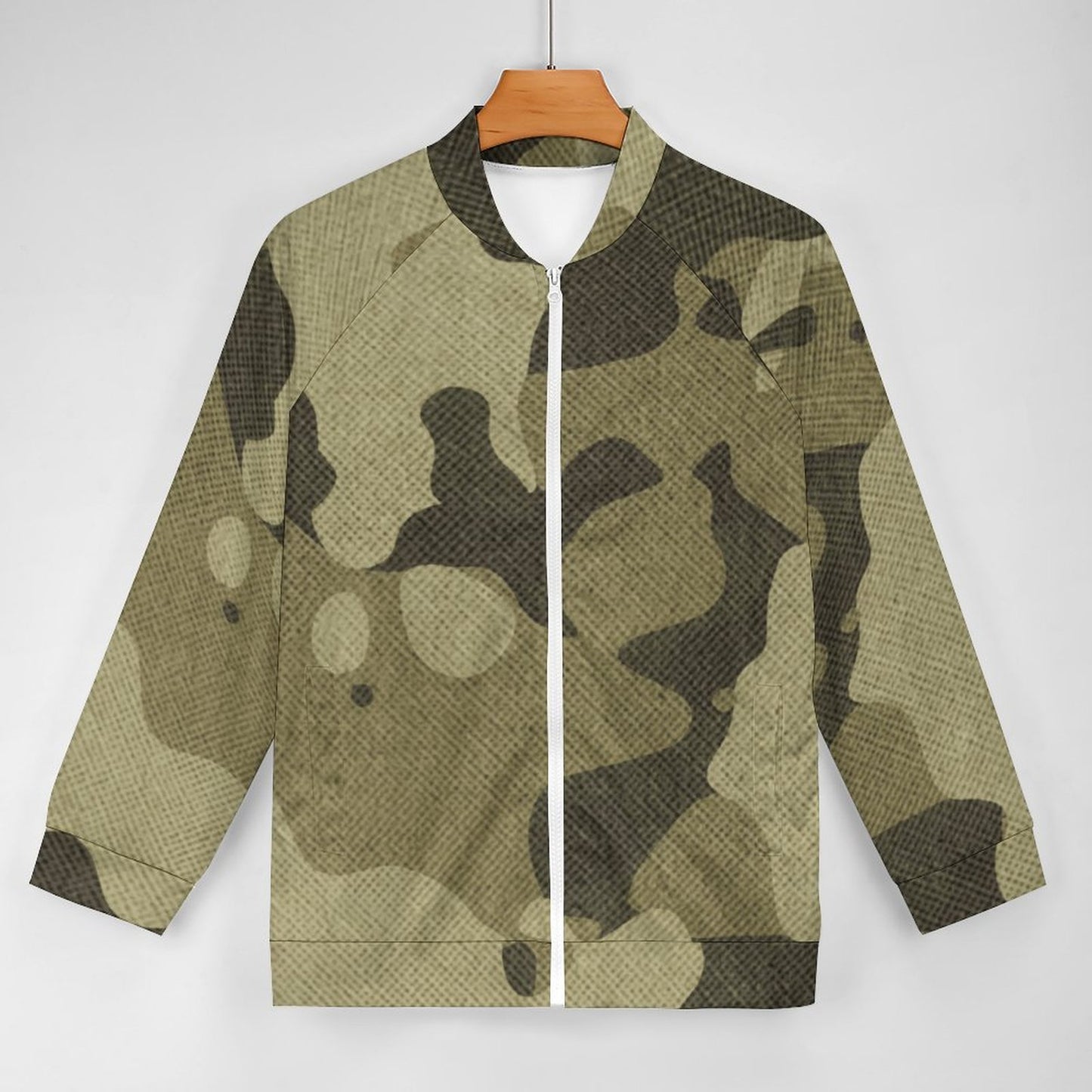 Camo Shirt | Raglan Zip-up | Green Fabric