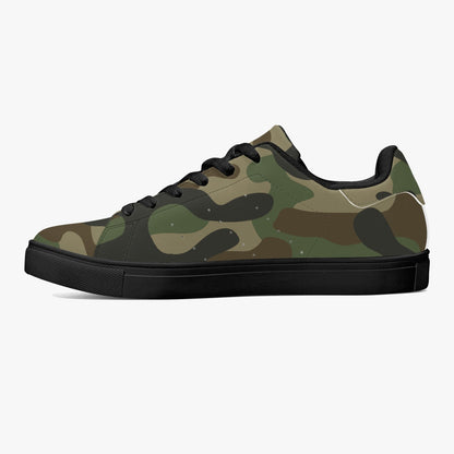 Camo Sneakers | Classic Low-Top Leather | Military Brown