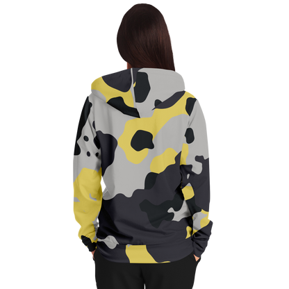 Zip-Up Hoodie | Yellow, Black & Silver Camouflage