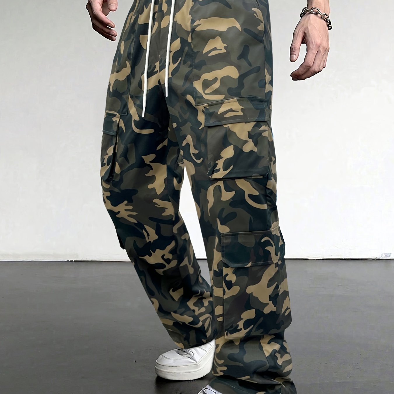 Men's Camo Cargo Pants | Loose Fit, Multi-Pocket Design