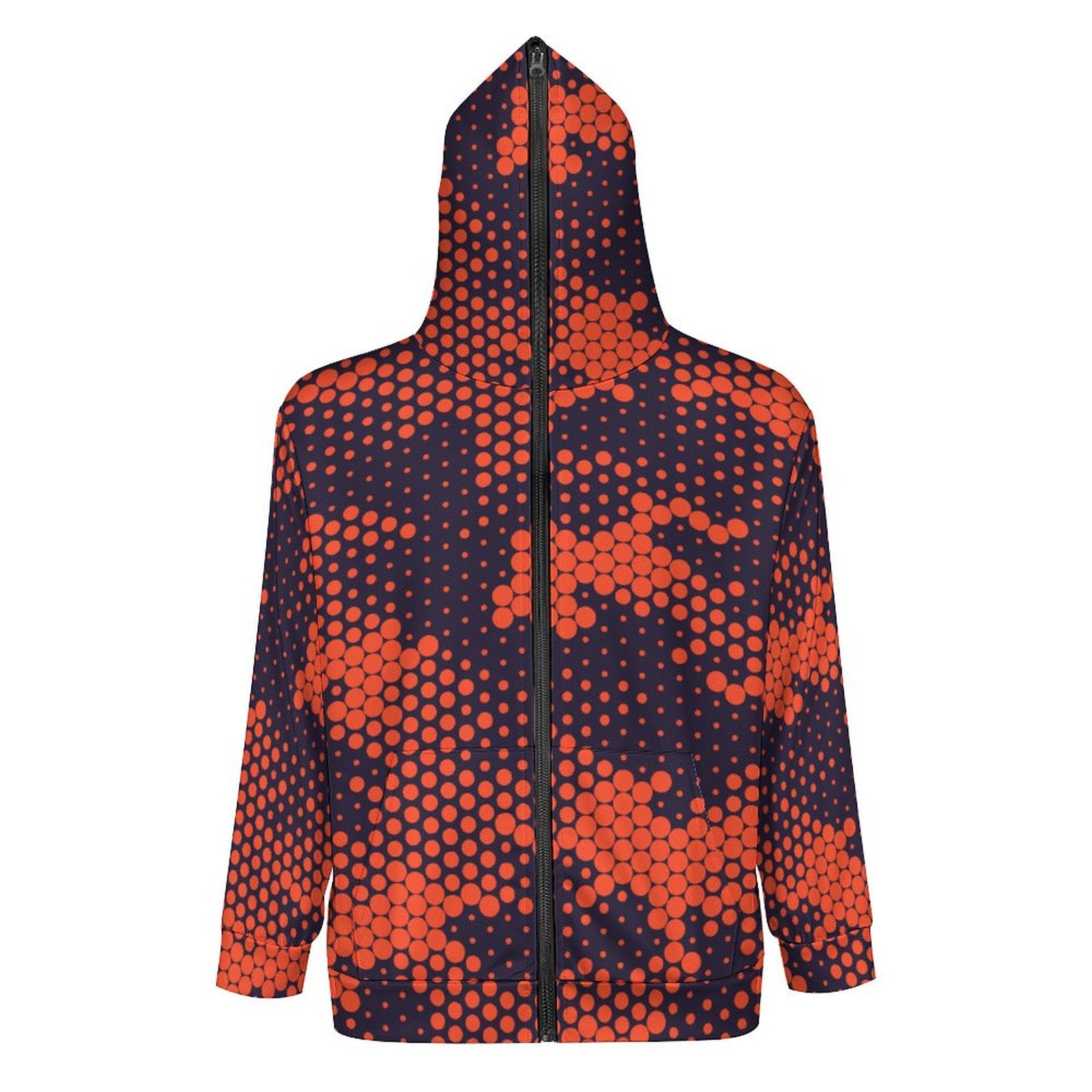 Zip up Camo Hoodie | Orange & Blue Digital Camouflage