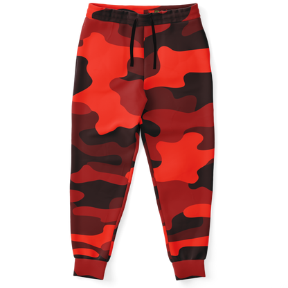 Camo Sweatpants | Unisex | Scarlet Red & Black