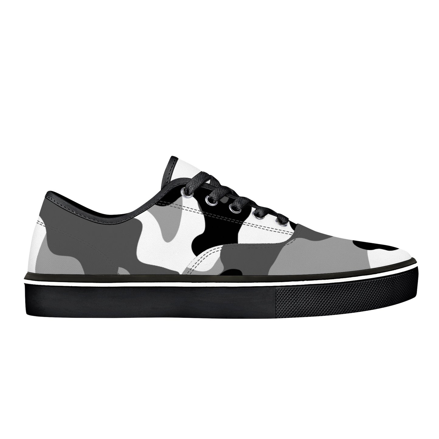 Camo Skate Shoes | Gray, Black, and White Camouflage