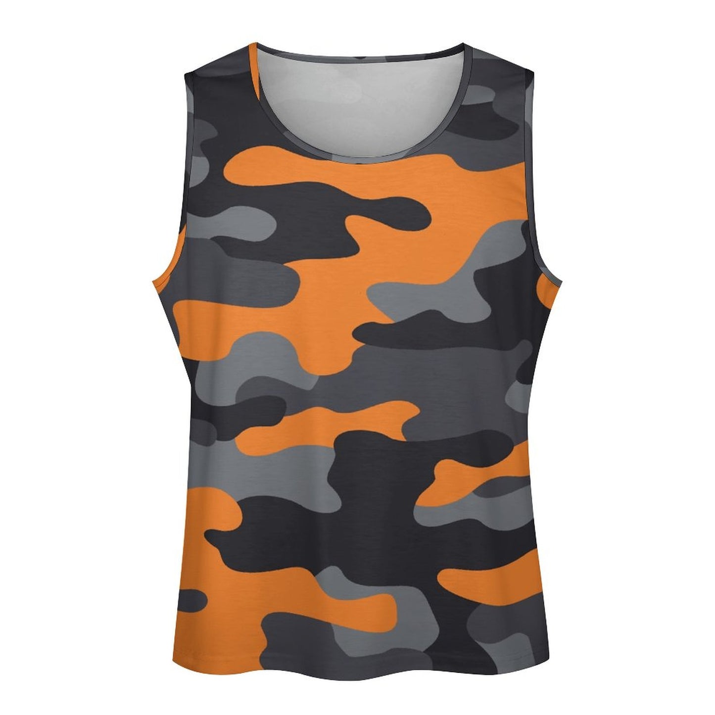 Camo Tank Top | Orange, Gray & Black