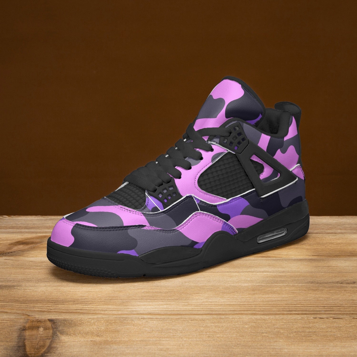 Camo Jordans AJ4 | Mixed Black, Pink & Indigo Camouflage