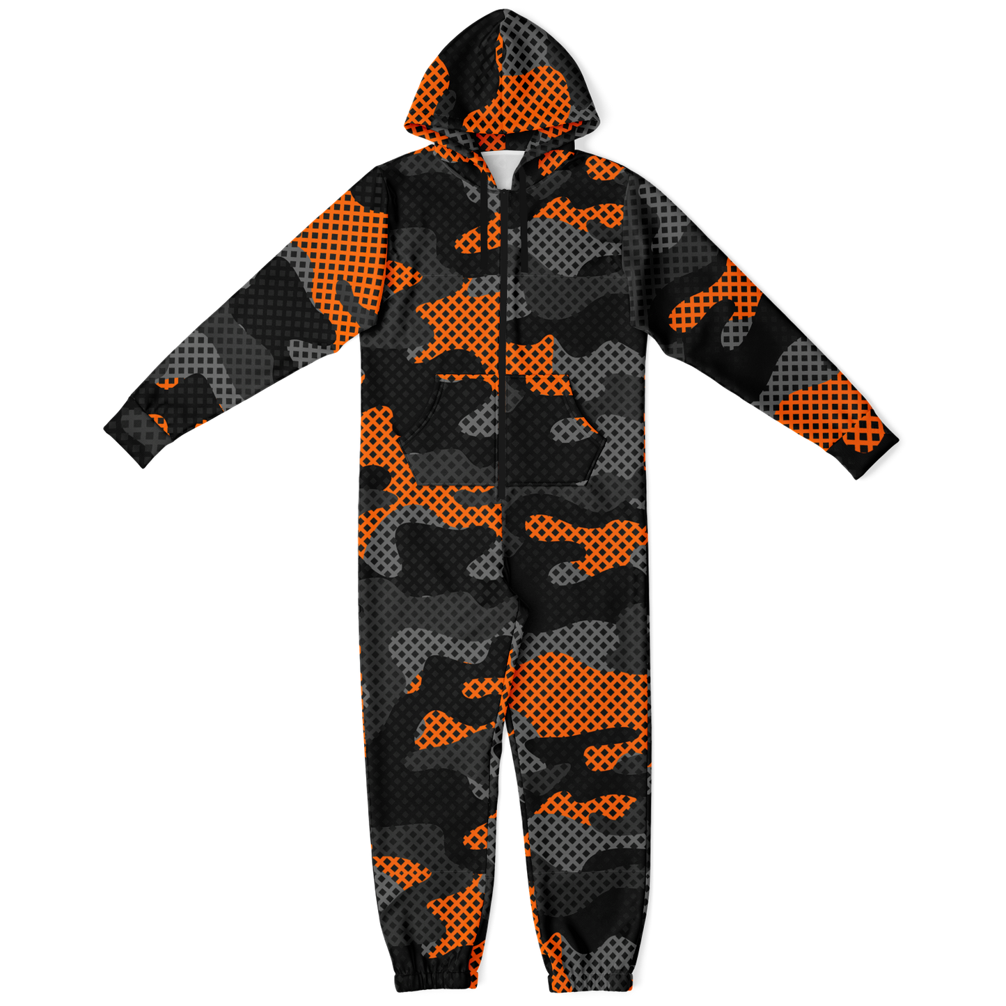 Camo Onesie | Orange and Black Pixel Camouflage