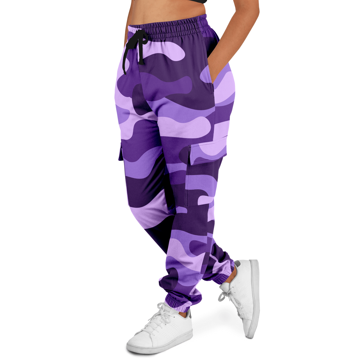 Camo Cargo Pants | Unisex | Purple, Blue & Mauve Camouflage