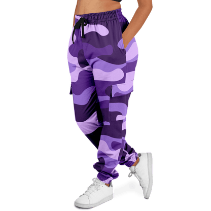 Camo Cargo Pants | Unisex | Purple, Blue & Mauve Camouflage