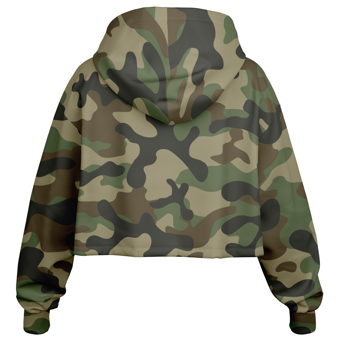 Cropped Hoodie For Women | Classic Green Camo