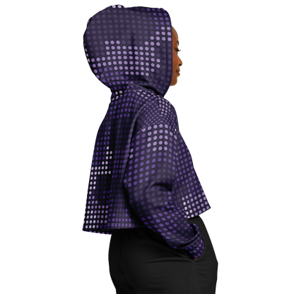 Cropped Hoodie For Women | Blue Led Screen Camouflage Pattern