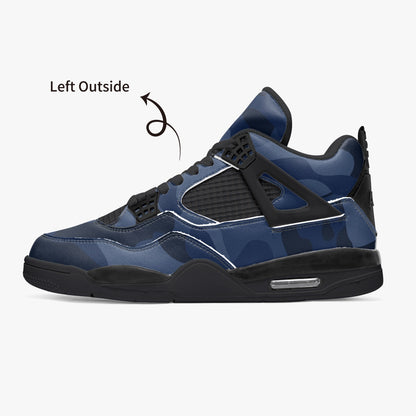 Camo Jordans AJ4 | Deep Blue Camouflage