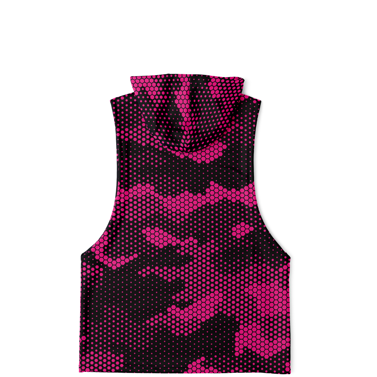 Sleeveless Hoodie | Pink Digital Dotted Camouflage