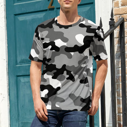 Camo Shirt | Black, White & Gray Camouflage T