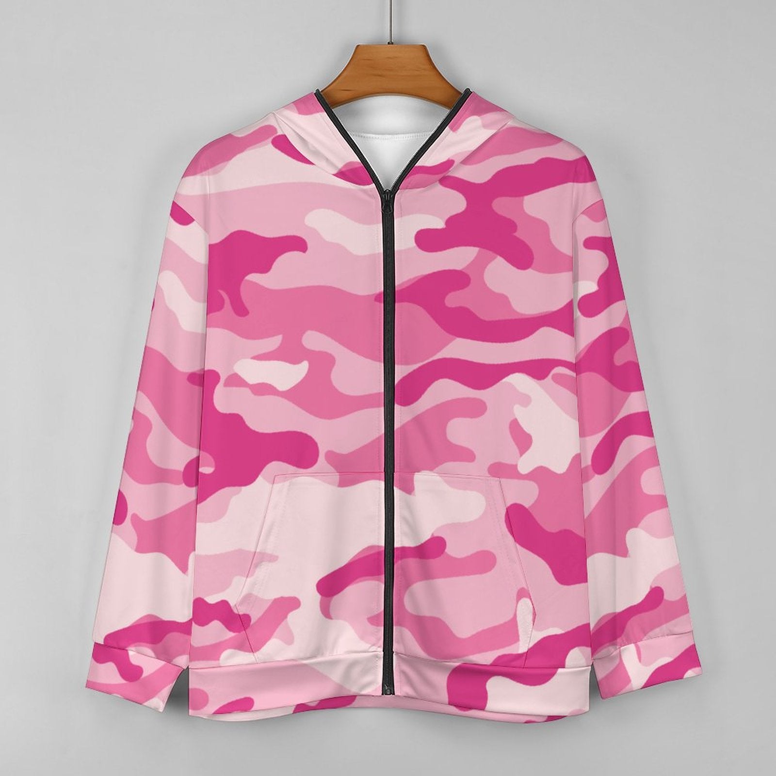 Zip up Camo Hoodie | Lavender Pink Camouflage