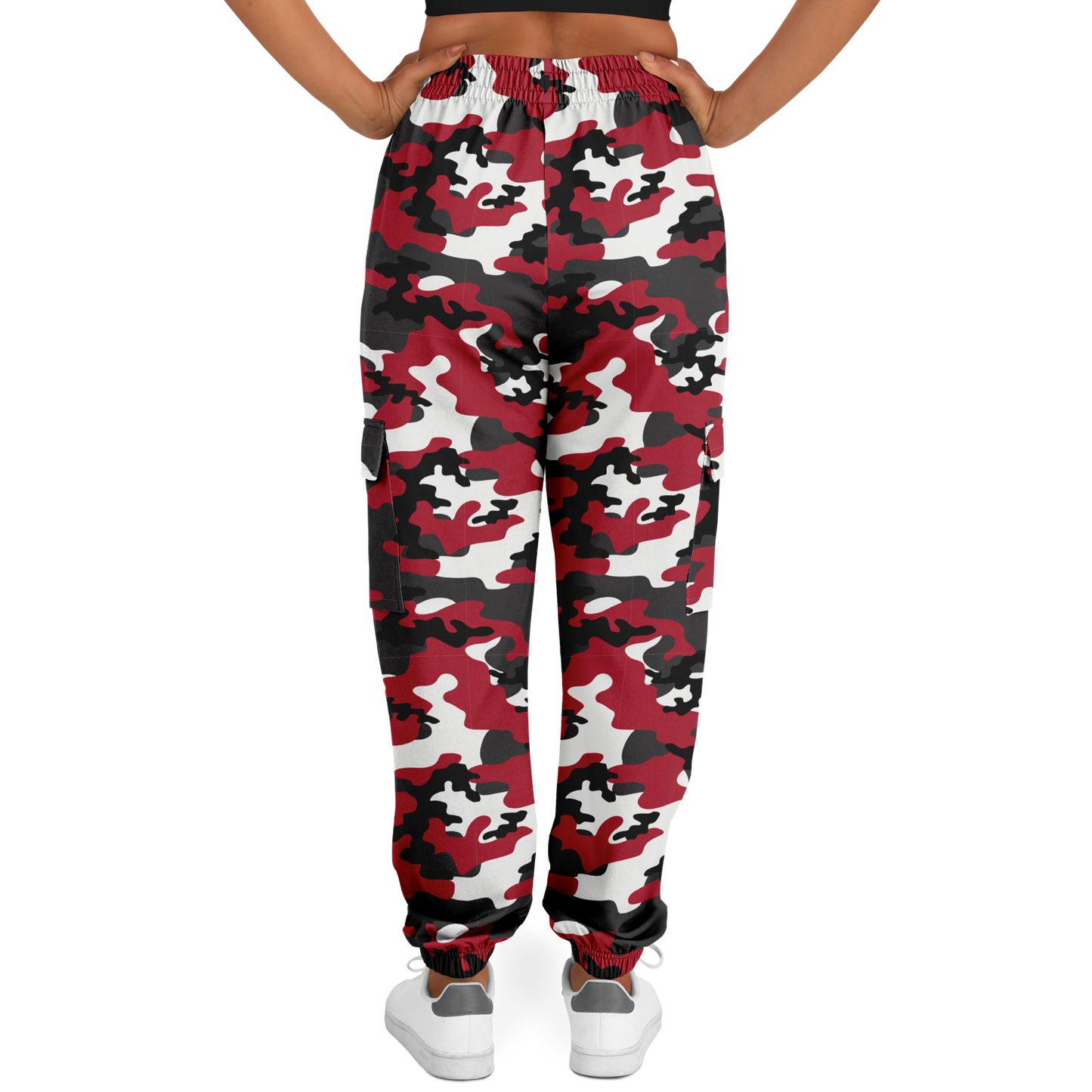 Red Camo Cargo Pants | MIxed Jungle Green, Black, & White