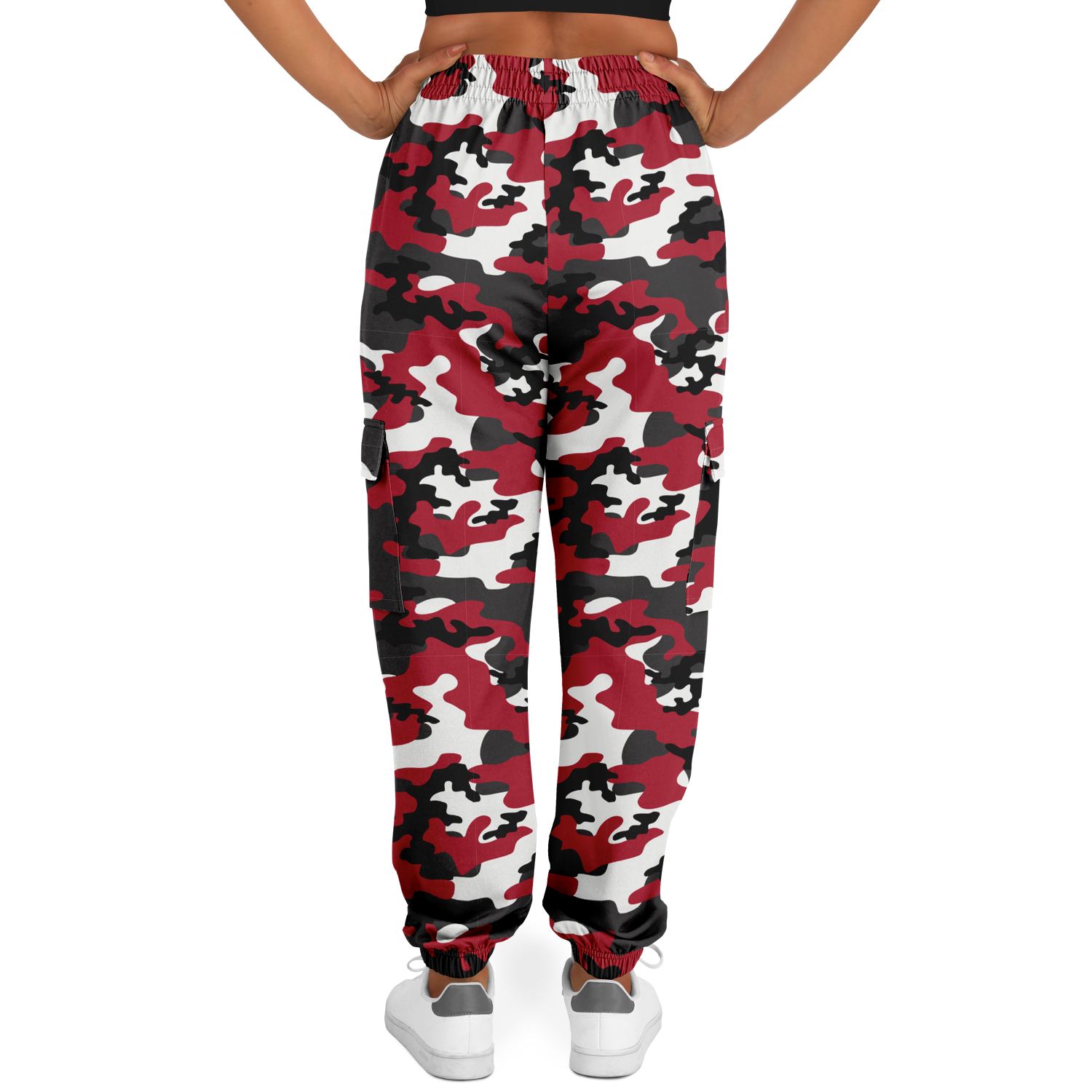 Red Camo Cargo Pants | MIxed Jungle Green, Black, & White