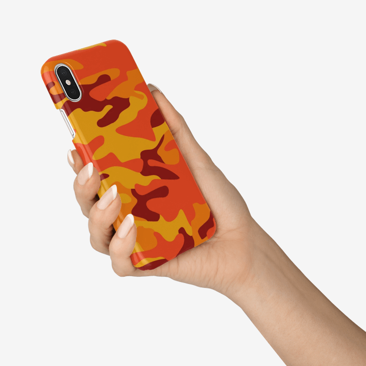 Camo Phone Case | iPhone | Orange & Red Camouflage