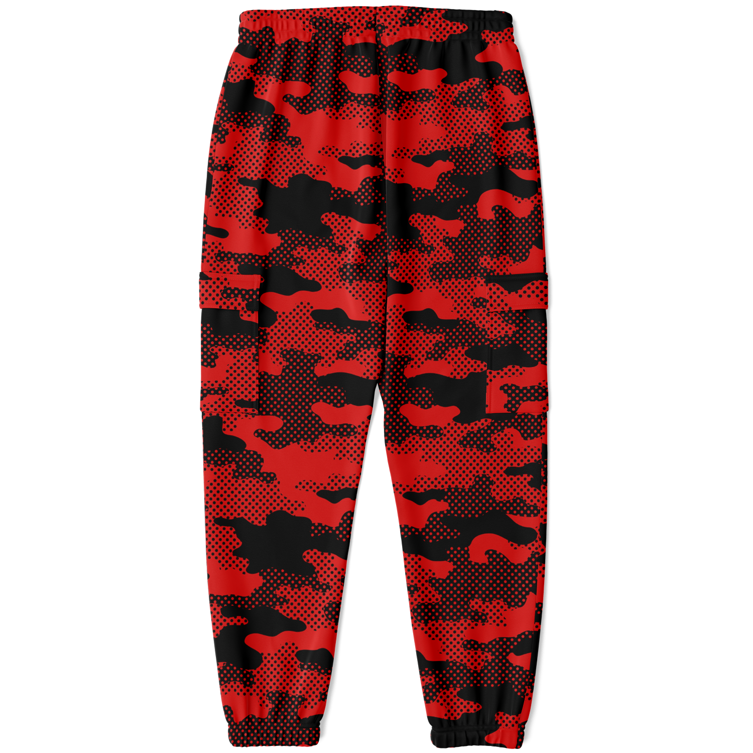 Black & Red Camo Cargo Pants | Pixel Camouflage | Unisex