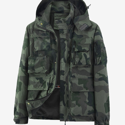 Men's Camo Jacket | Outdoor Stylish with Removable Hood