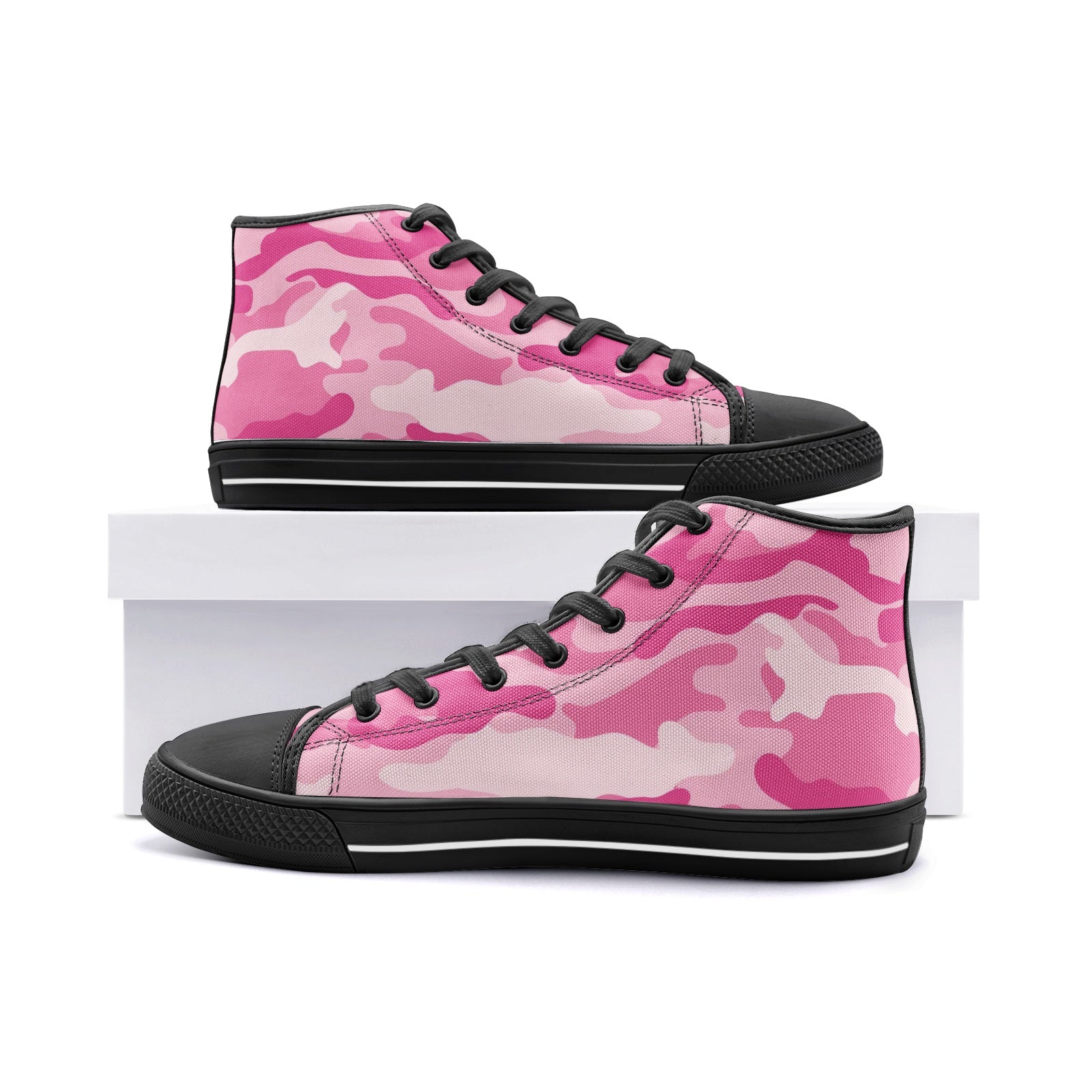 Camo Shoes | High Top Canvas | Lavender Pink Camouflage