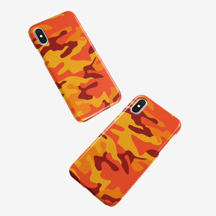 Camo Phone Case | iPhone | Orange & Red Camouflage